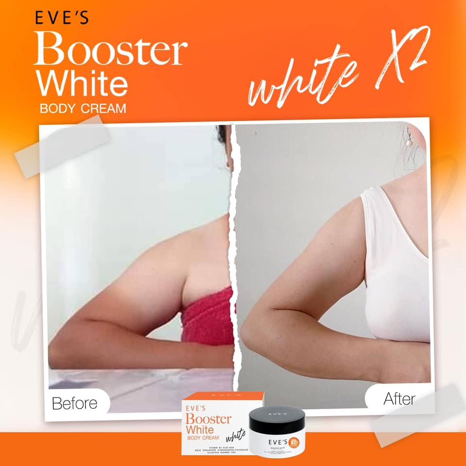 EVES อีฟส์ บูสเตอร์ส้ม ไวท์ บอดี้ ครีม BOOSTER WHITE BODY CREAM (Whitening X2)